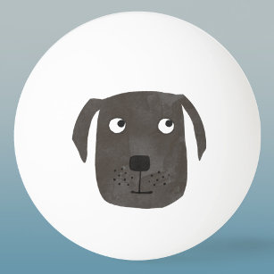 Cute Black Labrador Retriever Dog Ping Pong Ball