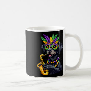 Cute Black Labrador Retriever Playing Saxophone Ma Coffee Mug