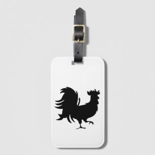 Cute Black lucky rooster Luggage Tag