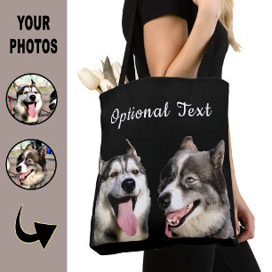 Cute Black Modern Photo Puppy Dog Lover Mum Tote Bag