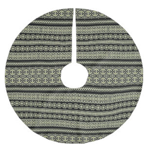 Cute black olive ukraine ornament background brushed polyester tree skirt