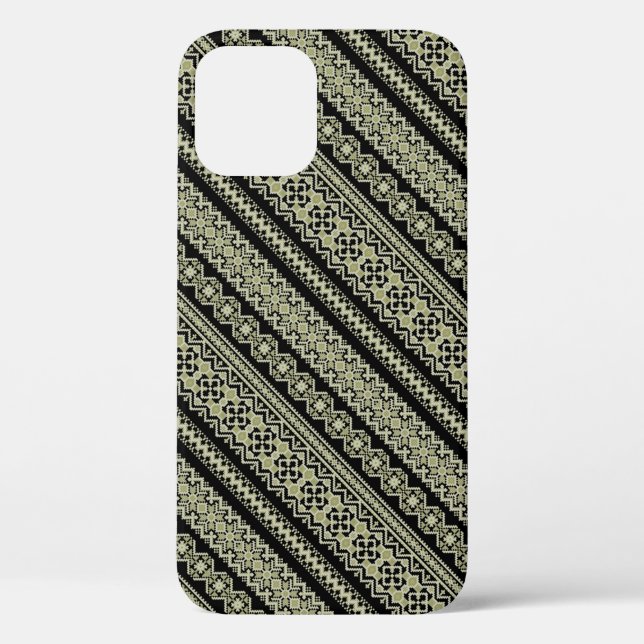 Cute black olive ukraine ornament background Case-Mate iPhone case (Back)