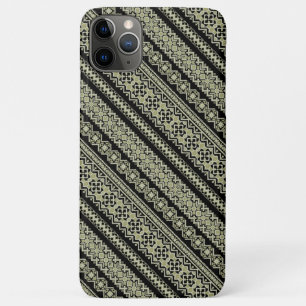 Cute black olive ukraine ornament background iPhone 11 pro max case