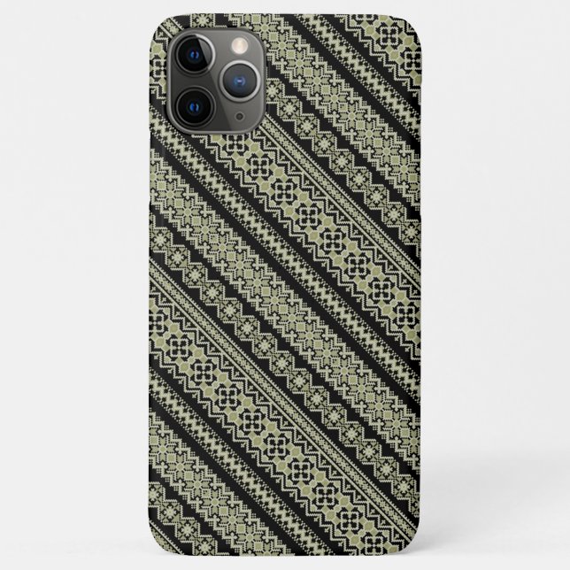 Cute black olive ukraine ornament background Case-Mate iPhone case (Back)