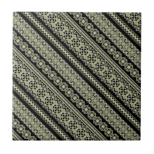 Cute black olive ukraine ornament background ceramic tile
