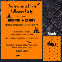 Cute Black & Orange Adult Halloween Party