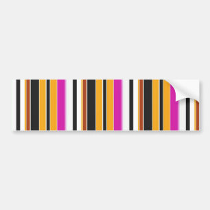Cute black orange stripes bumper sticker