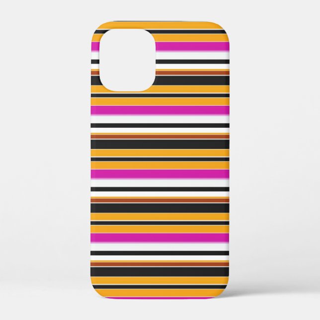 Cute black orange stripes Case-Mate iPhone case (Back)