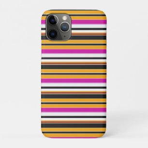 Cute black orange stripes iPhone 11 pro case