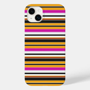 Cute black orange stripes Case-Mate iPhone 14 plus case