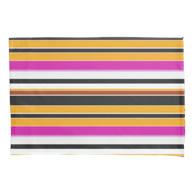 Cute black orange stripes pillowcase (Front-Left)