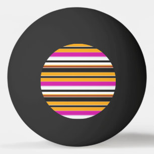 Cute black orange stripes ping pong ball