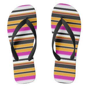 Cute black orange stripes thongs