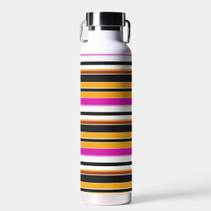 Cute black orange stripes water bottle