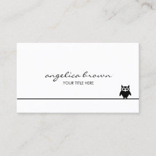 Cute Black Owl Business Card