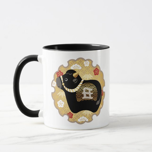 Cute black ox, Chinese New Year of the Ox Mug (Left)