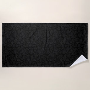 Cute black paisley pattern beach towel