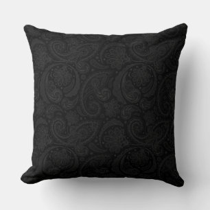 Cute black paisley pattern cushion
