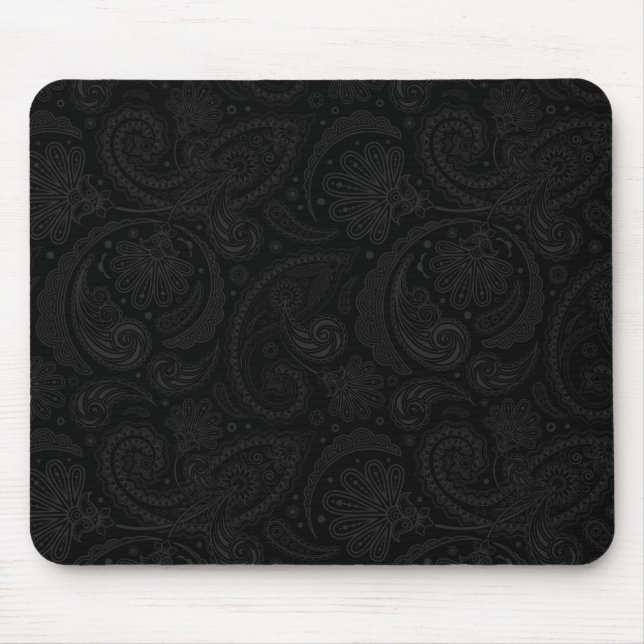 Cute black paisley pattern leggings mouse pad (Front)