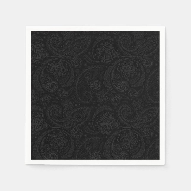 Cute black paisley pattern leggings seat cushion napkin (Front)