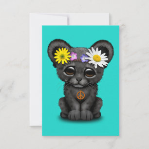 Cute Black Panther Cub Hippie