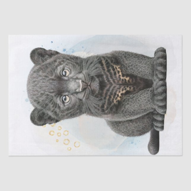 Cute Black Panther Tissue Paper (Front)
