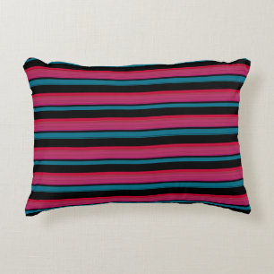 Cute black pink stripes decorative cushion