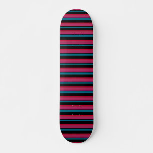 Cute black pink stripes skateboard