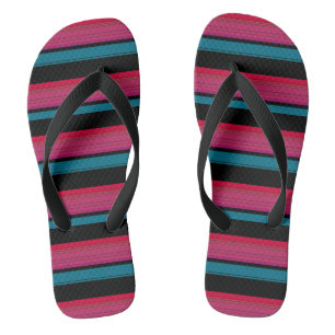 Cute black pink stripes thongs