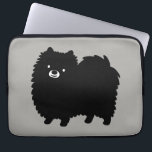 Cute Black Pomeranian | Fluffy Cartoon Dog Laptop Sleeve<br><div class="desc">Cute drawing of a fluffy black Pomeranian. A perfect laptop computer sleeve for anyone who loves a Pom. Visit Jenn's Doodle World for even more fun Pommy designs and cool computer accessories.</div>