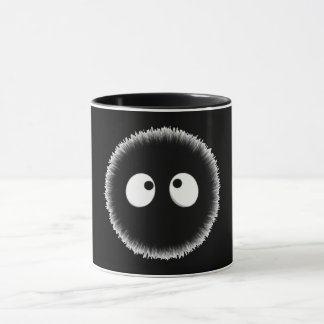 Cute Black Puffball Mug with Eyes - Cosy & Fun Dri