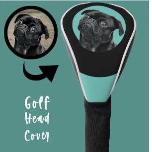 Cute Black Pug Face Charm Unique Custom Dog Love Golf Head Cover