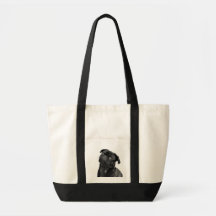 Cute Black Pug Impulse Tote Bag