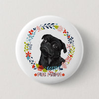 Cute Black Pug - Pug Mama