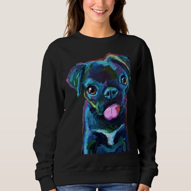 CUTE BLACK PUG PUPPY Classic T-Shirt 624 Sweatshirt (Front)