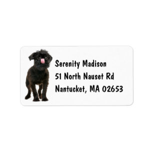Cute Black Puppy Dog Lover Brussels Griffon Label