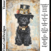 Cute Black Puppy In Steampunk Hat DL1L Decoupage