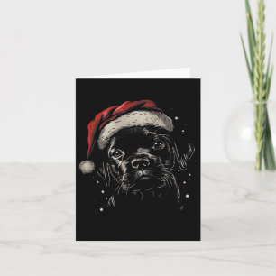 Cute Black Puppy Lab Santa Hat Xmas Dog Labrador R Card