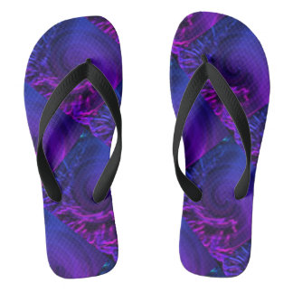 Cute Black PURPLE BLUE Modern Woman Flip Flops