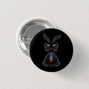 Cute Black Rabbit with Chakra Rainbow Soul 3 Cm Round Badge