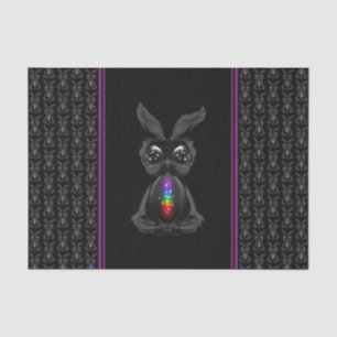 Cute Black Rabbit with Chakra Rainbow Soul Tissue Paper