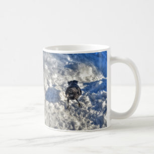 Cute Black Raven in the Snow Photo Coffee Mug
