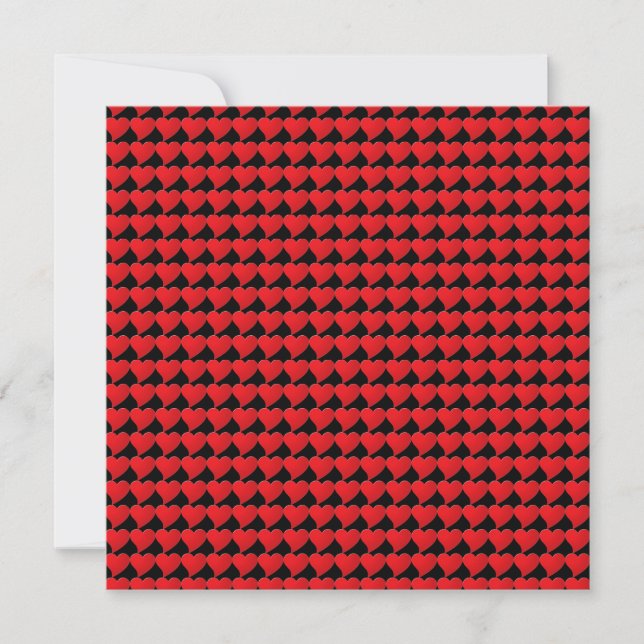 Cute black red hearts pattern modern Valentine's Card (Front)
