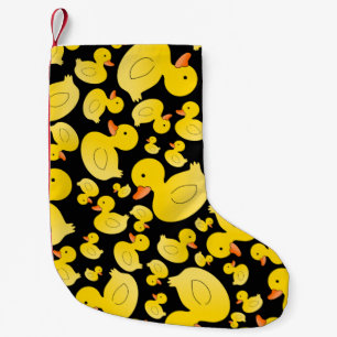Cute black rubber ducks small christmas stocking