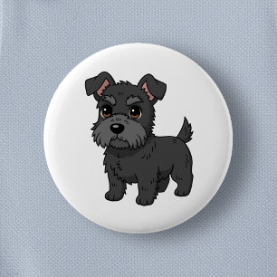 Cute Black Scottish Terrier Dog 6 Cm Round Badge