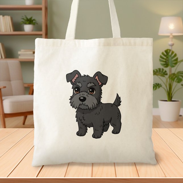 Cute Black Scottish Terrier Dog Tote Bag (Creator Uploaded)