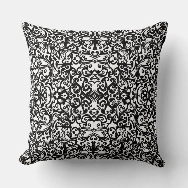 Cute black seamless fluid background design cushion (Front)