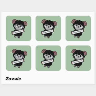 Cute Black Sheep Godless Heathen Square Sticker