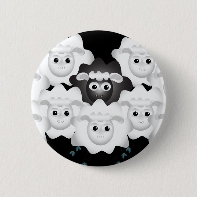 Cute Black Sheep of the Family 6 Cm Round Badge (Front)
