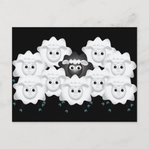 Cute Black Sheep of the Family Postcard